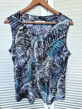 Jones Studio Sleeveless Printed Top Size Large
